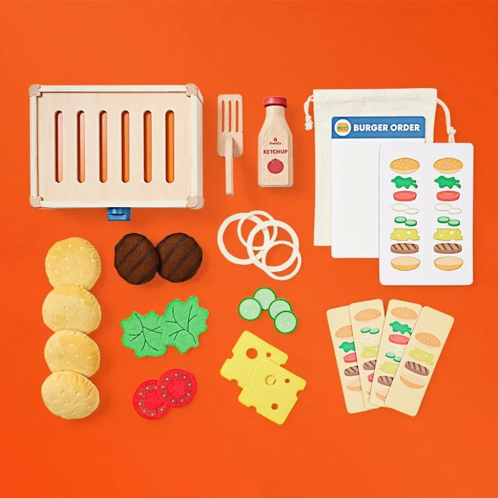 NEW KiwiCo Kiwi Co. Crate Build-a-Burger Grill Grilling Burger Kit Sequencing Pr